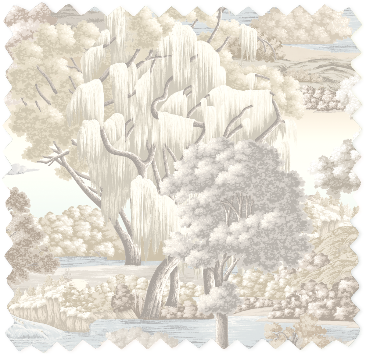Enchanted Gardens Winter White Linen Fabric
