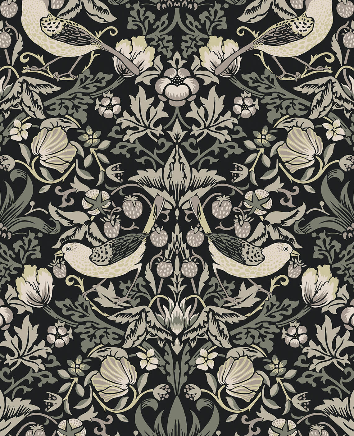 Seabrook Legacy Prints Fragaria Garden Wallpaper - Blacksmith