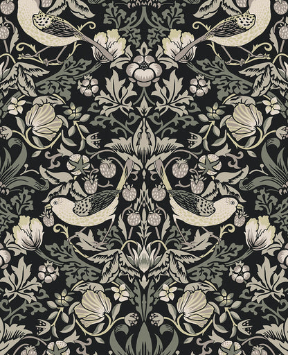 Seabrook Legacy Prints Fragaria Garden Wallpaper - Blacksmith