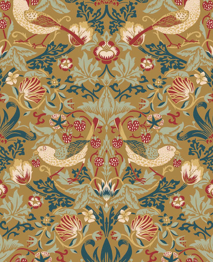 Seabrook Legacy Prints Fragaria Garden Wallpaper - Ochre