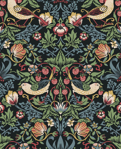 Seabrook Legacy Prints Fragaria Garden Wallpaper - Ebony