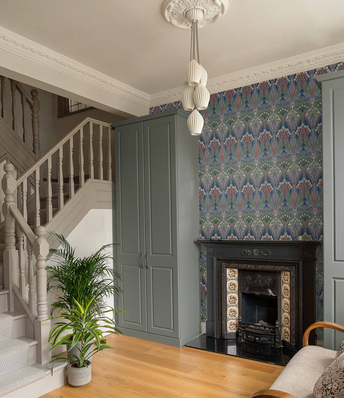Seabrook Legacy Prints Dragonfly Damask Wallpaper - Mauve & Sage