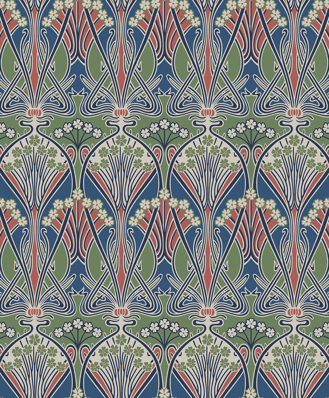 Seabrook Legacy Prints Dragonfly Damask Wallpaper - Mauve & Sage