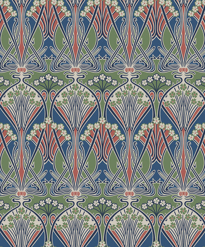 Seabrook Legacy Prints Dragonfly Damask Wallpaper - Mauve & Sage