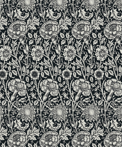 Seabrook Legacy Prints Tonal Floral Trail Wallpaper - Ebony