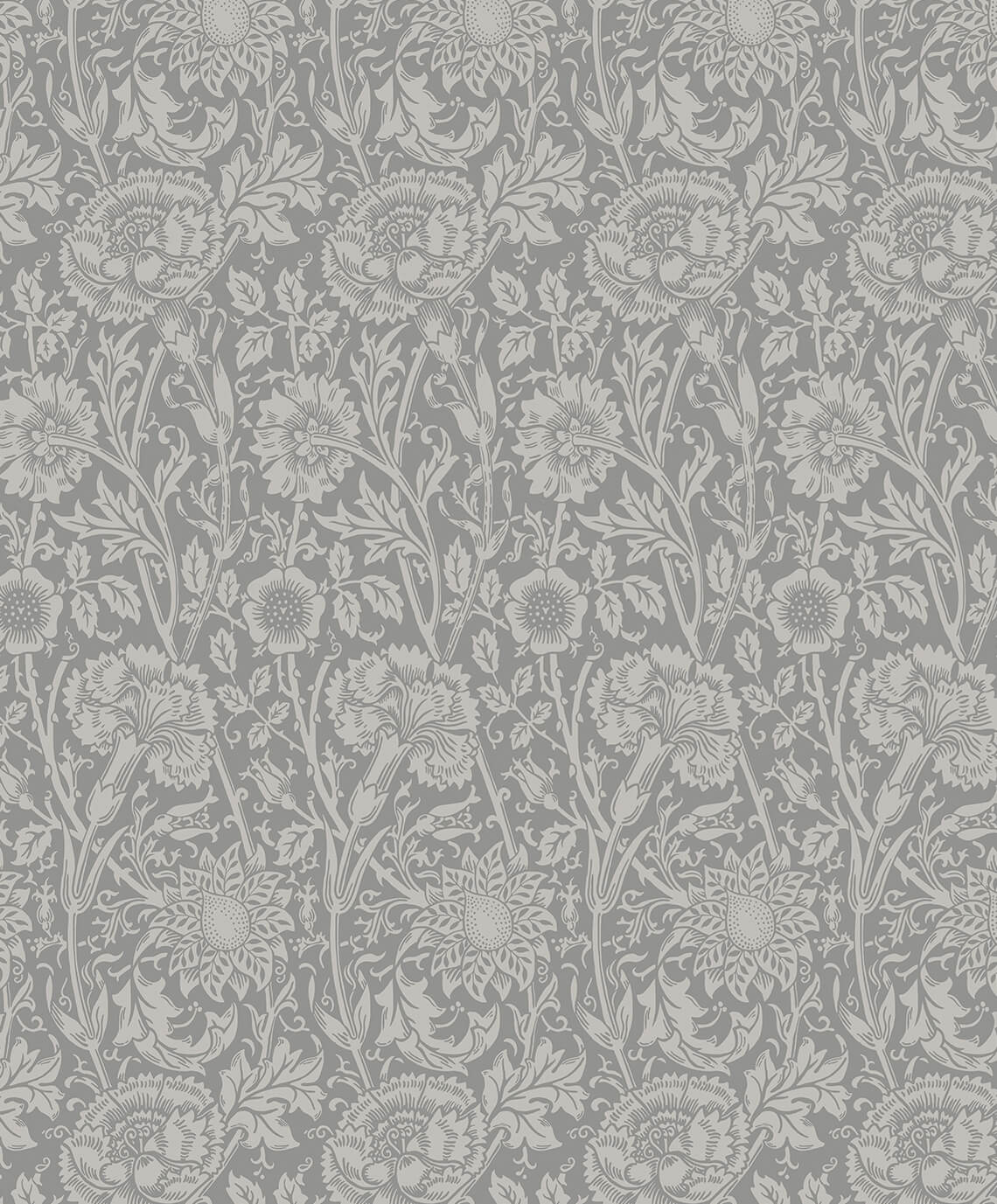 Seabrook Legacy Prints Tonal Floral Trail Wallpaper - Argos Grey