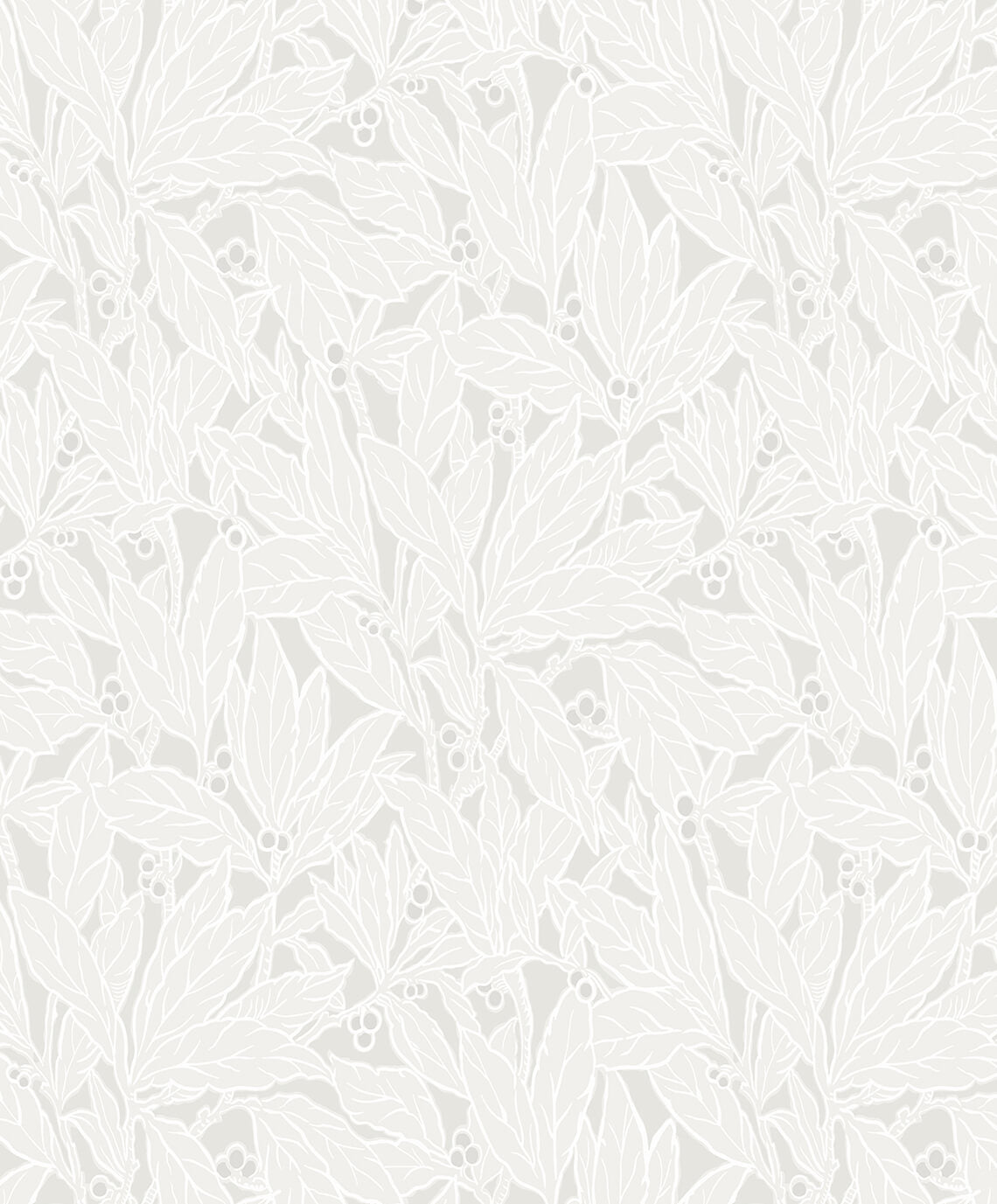 Seabrook Legacy Prints Leaf and Berry Wallpaper - Dove & Metallic Pearl