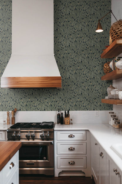 Seabrook Legacy Prints Leaf and Berry Wallpaper - Rosemary