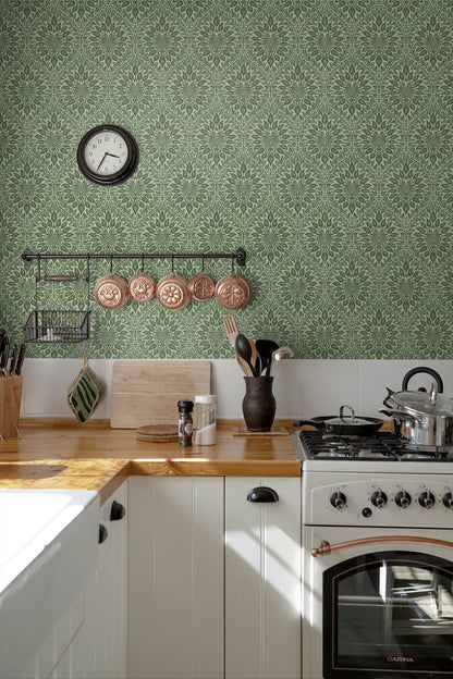Seabrook Legacy Prints Luna Ogee Wallpaper - Fern
