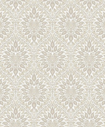 Seabrook Legacy Prints Luna Ogee Wallpaper - Natural Cream