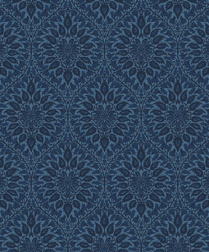 Seabrook Legacy Prints Luna Ogee Wallpaper - Denim