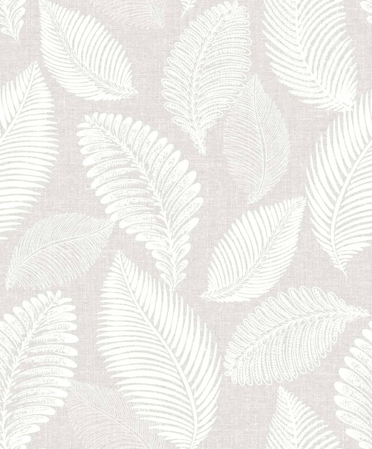 Seabrook White Heron Tossed Leaves Wallpaper - Dove Greige