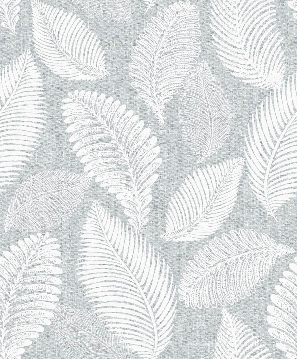 Seabrook White Heron Tossed Leaves Wallpaper - Ice