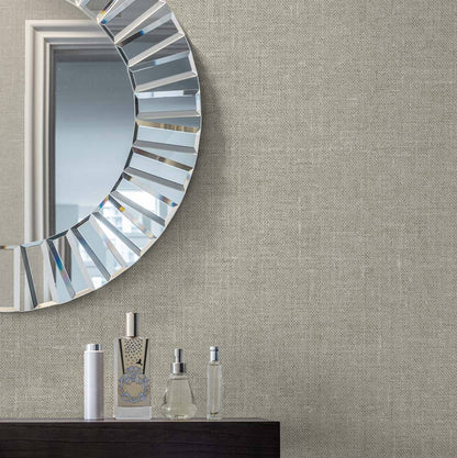 Seabrook White Heron Abington Faux Linen Wallpaper - Ocean Sand