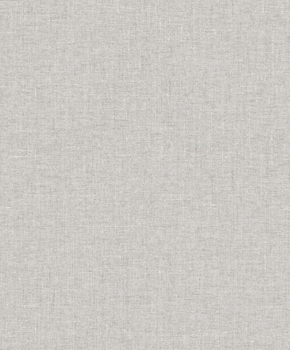 Seabrook White Heron Abington Faux Linen Wallpaper - Uniform Grey