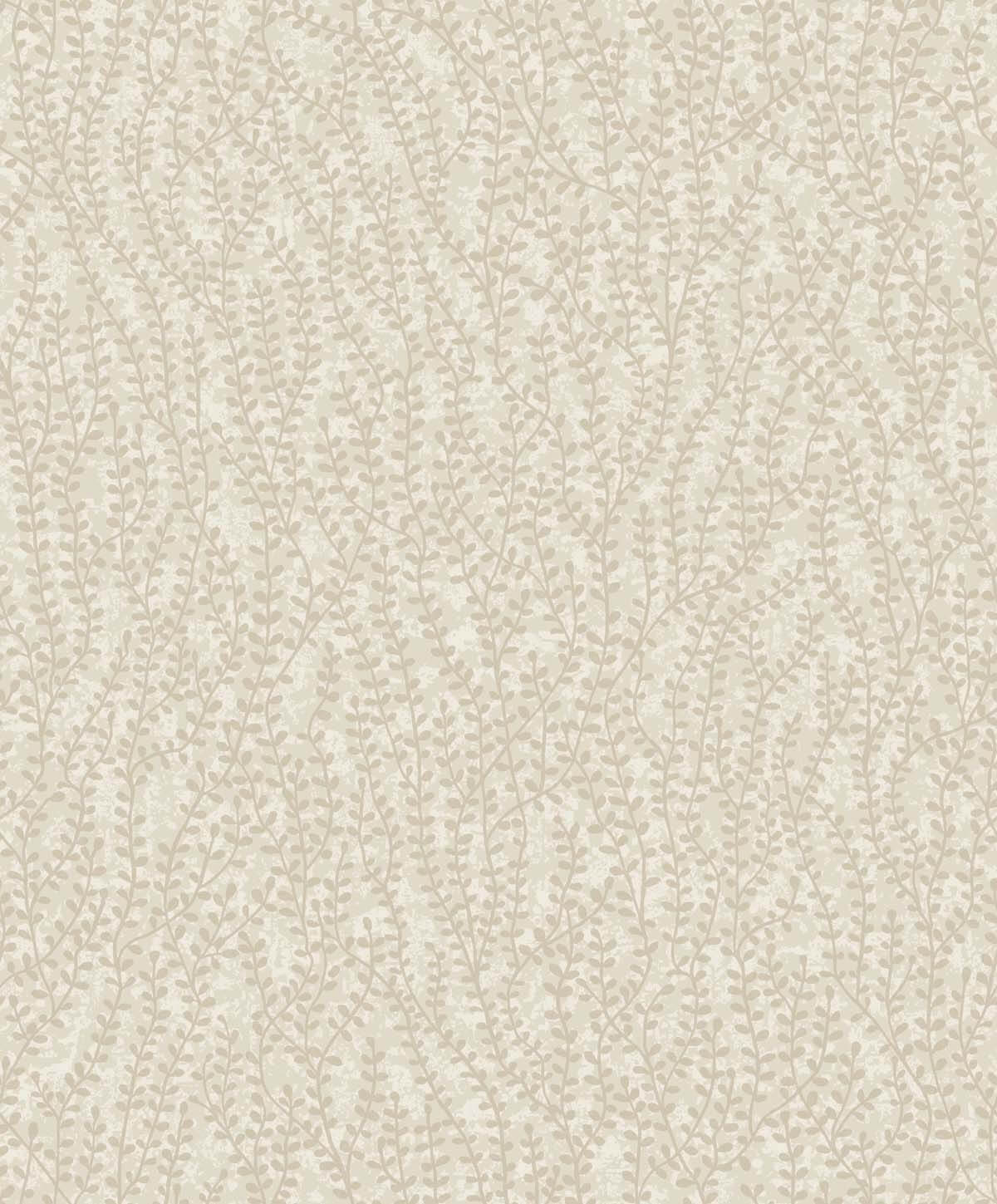 Seabrook White Heron Seaweed Branches Wallpaper - Organic Silk