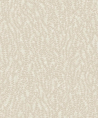 Seabrook White Heron Seaweed Branches Wallpaper - Organic Silk