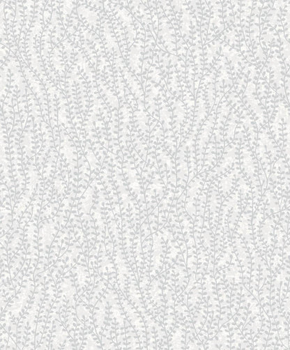 Seabrook White Heron Seaweed Branches Wallpaper - Diamond Glass Beads