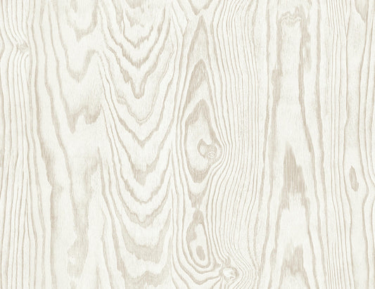 Seabrook White Heron Kyoto Faux Woodgrain Wallpaper - Scandi Wood