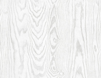 Seabrook White Heron Kyoto Faux Woodgrain Wallpaper - Modern Wash