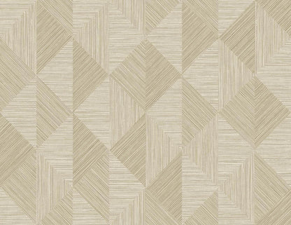 Seabrook White Heron Diamond Inlay Wallpaper - Sandy