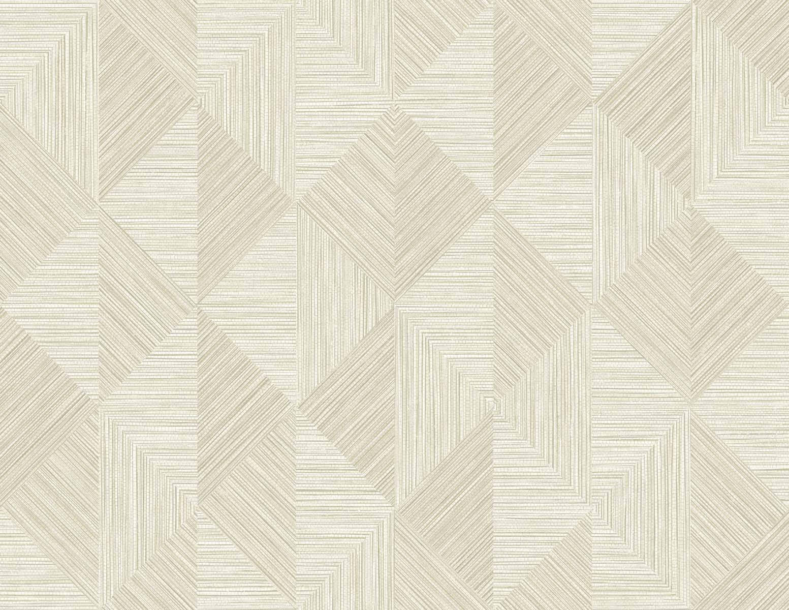 Seabrook White Heron Diamond Inlay Wallpaper - Beige