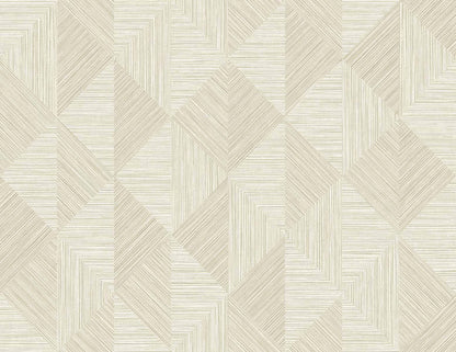 Seabrook White Heron Diamond Inlay Wallpaper - Beige
