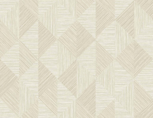 Seabrook White Heron Diamond Inlay Wallpaper - Beige