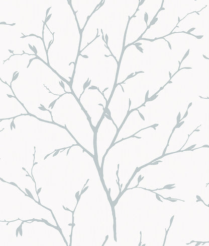 Seabrook White Heron Branching Out Wallpaper - Slate Blue