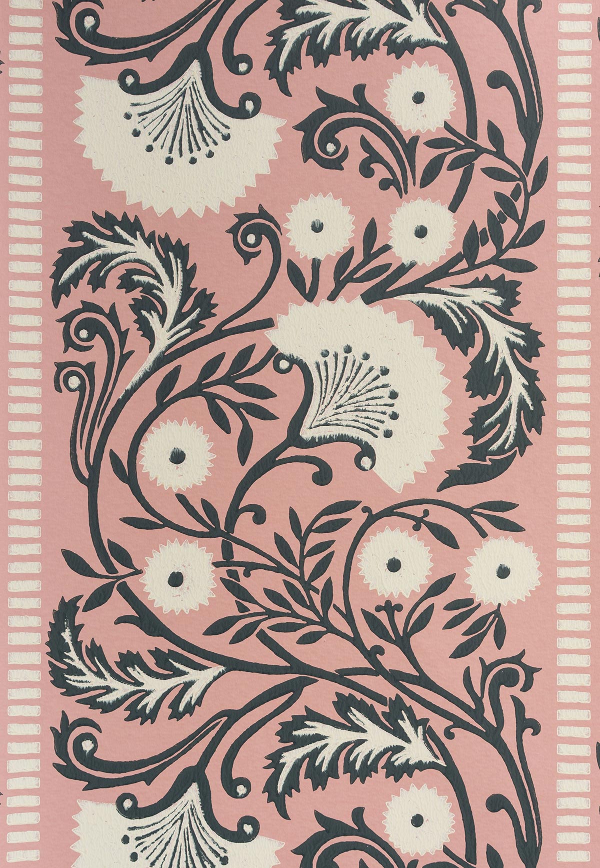 Eastern Garden Wallpaper by Studio Atkinson in Pink/Indigo