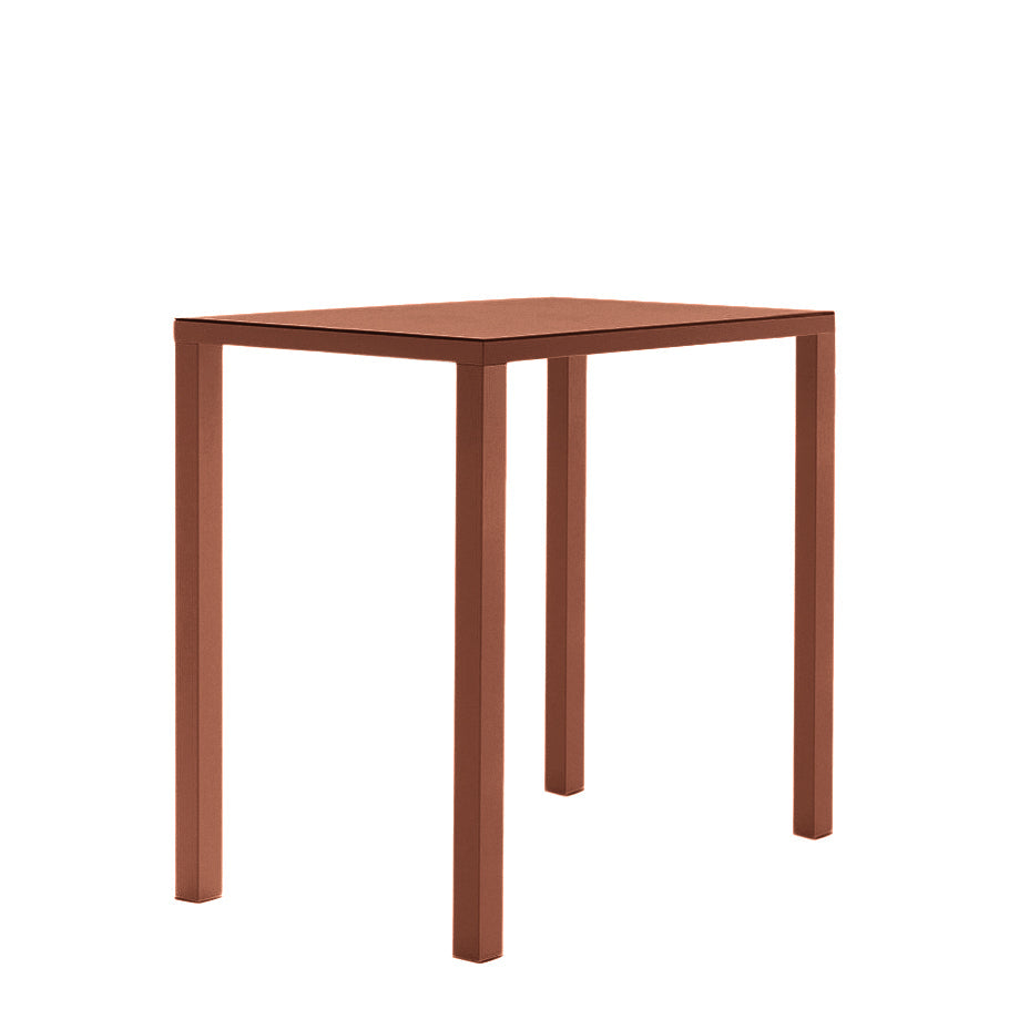 Easy Bar Table Square 90 by JANUS et Cie in Terracotta