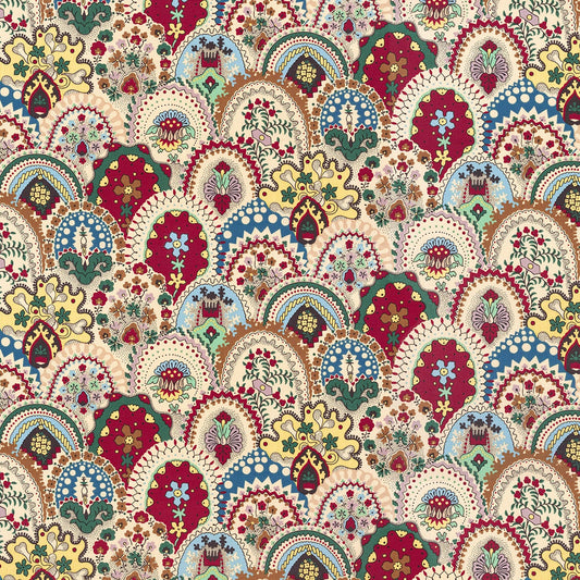 Ecailles Rimski Fabric by Décors Barbares in Blue