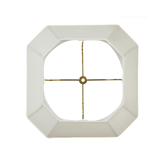 Cut Corner Square Lamp Shade, Off White Color, Tissue Shantung Material, image 2 of 2