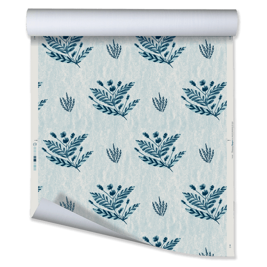 Emily Wallpaper by Ferrick Mason in Blue
