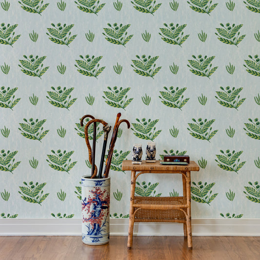 Emily Wallpaper by Ferrick Mason in Green Grass