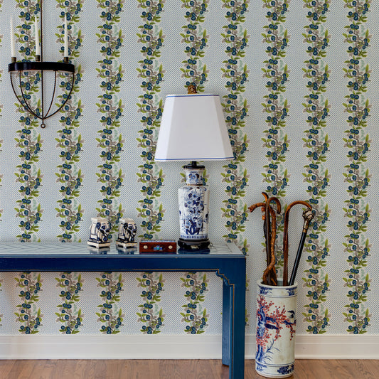 Emma Wallpaper by Ferrick Mason in Capri Blue