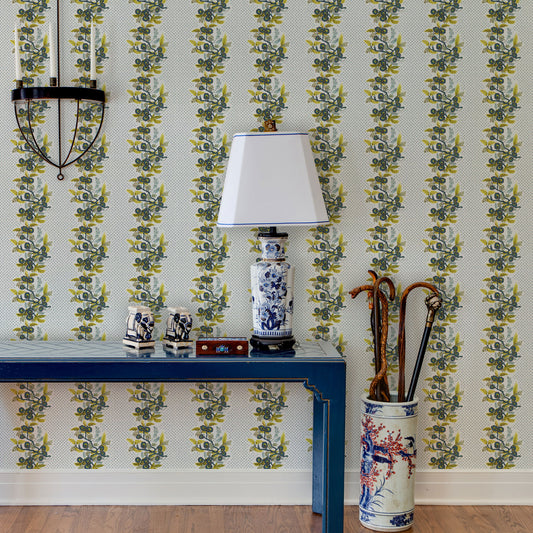 Emma Wallpaper by Ferrick Mason in Slate Blue