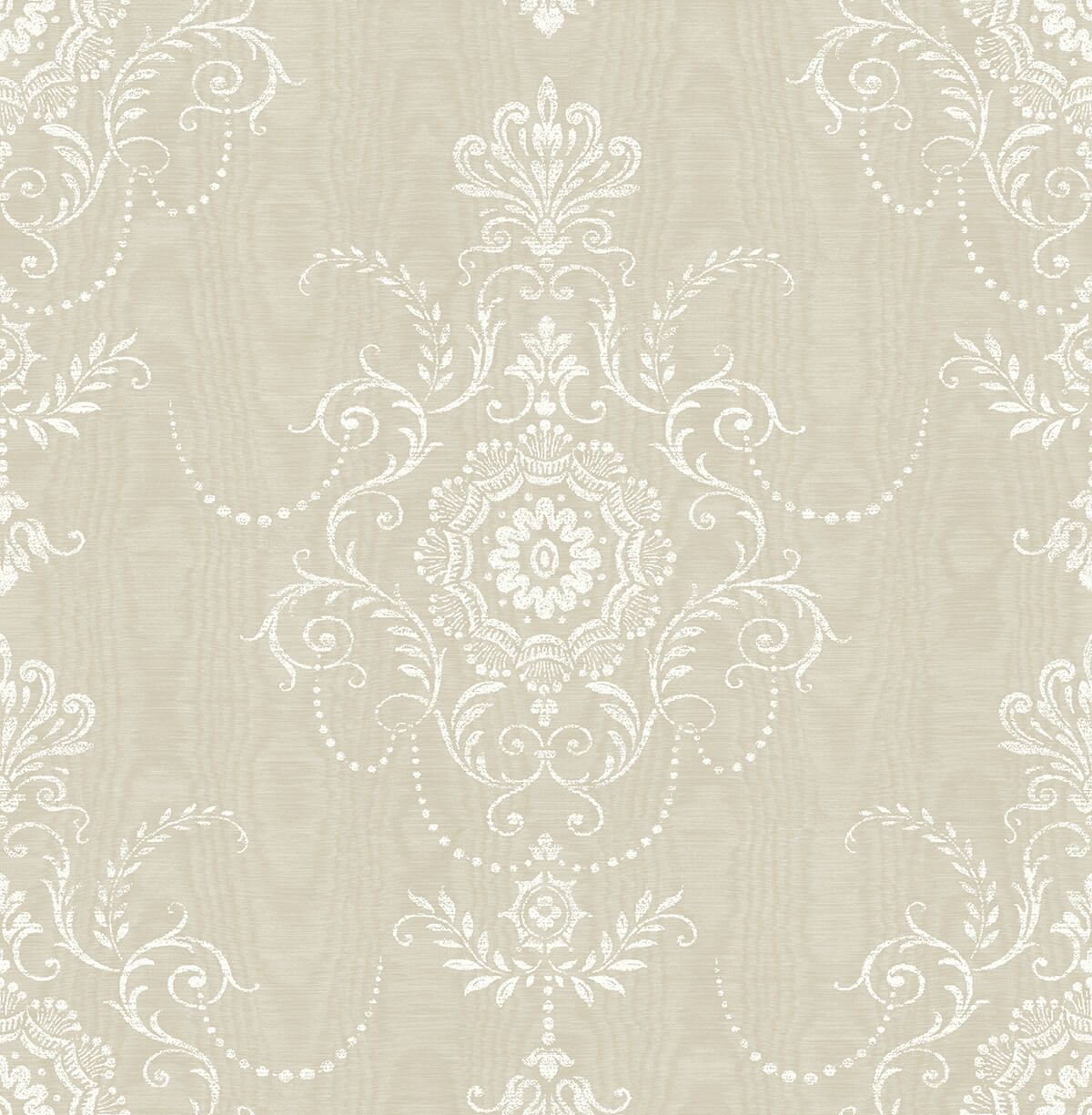 Seabrook French Country Colette Cameo Wallpaper - Fog