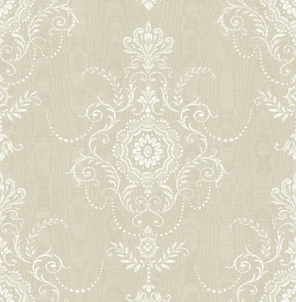 Seabrook French Country Colette Cameo Wallpaper - Fog