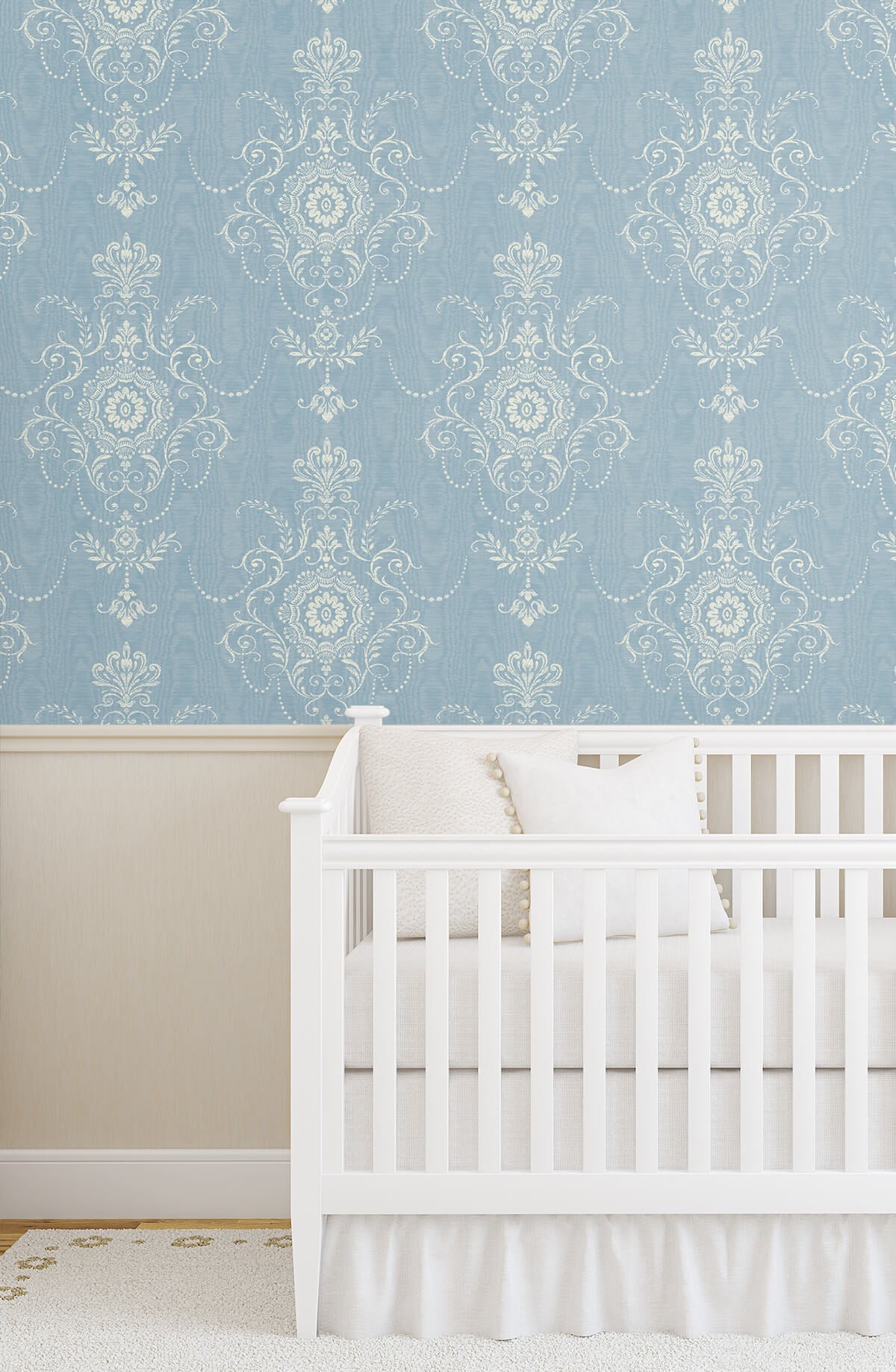 Seabrook French Country Colette Cameo Wallpaper - Bleu Bisque