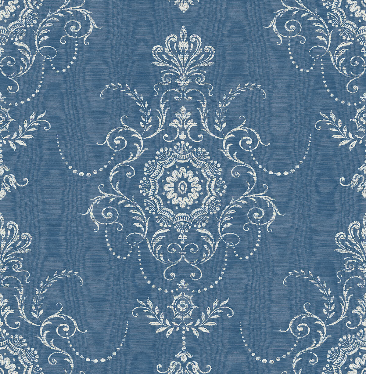 Seabrook French Country Colette Cameo Wallpaper - French Blue