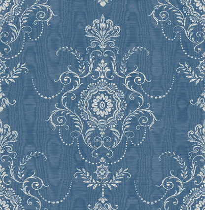 Seabrook French Country Colette Cameo Wallpaper - French Blue
