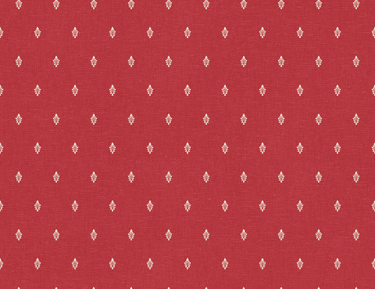 Seabrook French Country Petite Feuille Sprig Wallpaper - Antique Ruby