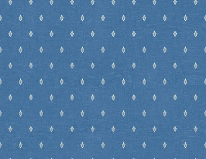 Seabrook French Country Petite Feuille Sprig Wallpaper - Denim Wash