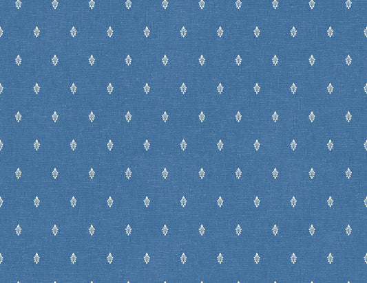Seabrook French Country Petite Feuille Sprig Wallpaper - Denim Wash