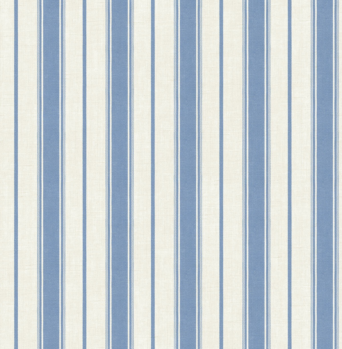 Seabrook French Country Eliott Linen Stripe Wallpaper - Blue Bell