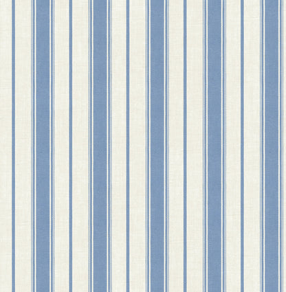 Seabrook French Country Eliott Linen Stripe Wallpaper - Blue Bell