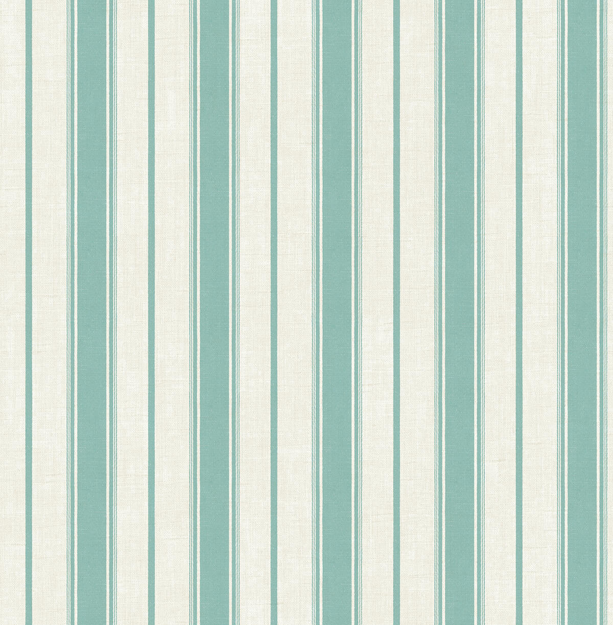 Seabrook French Country Eliott Linen Stripe Wallpaper - Minty Meadow