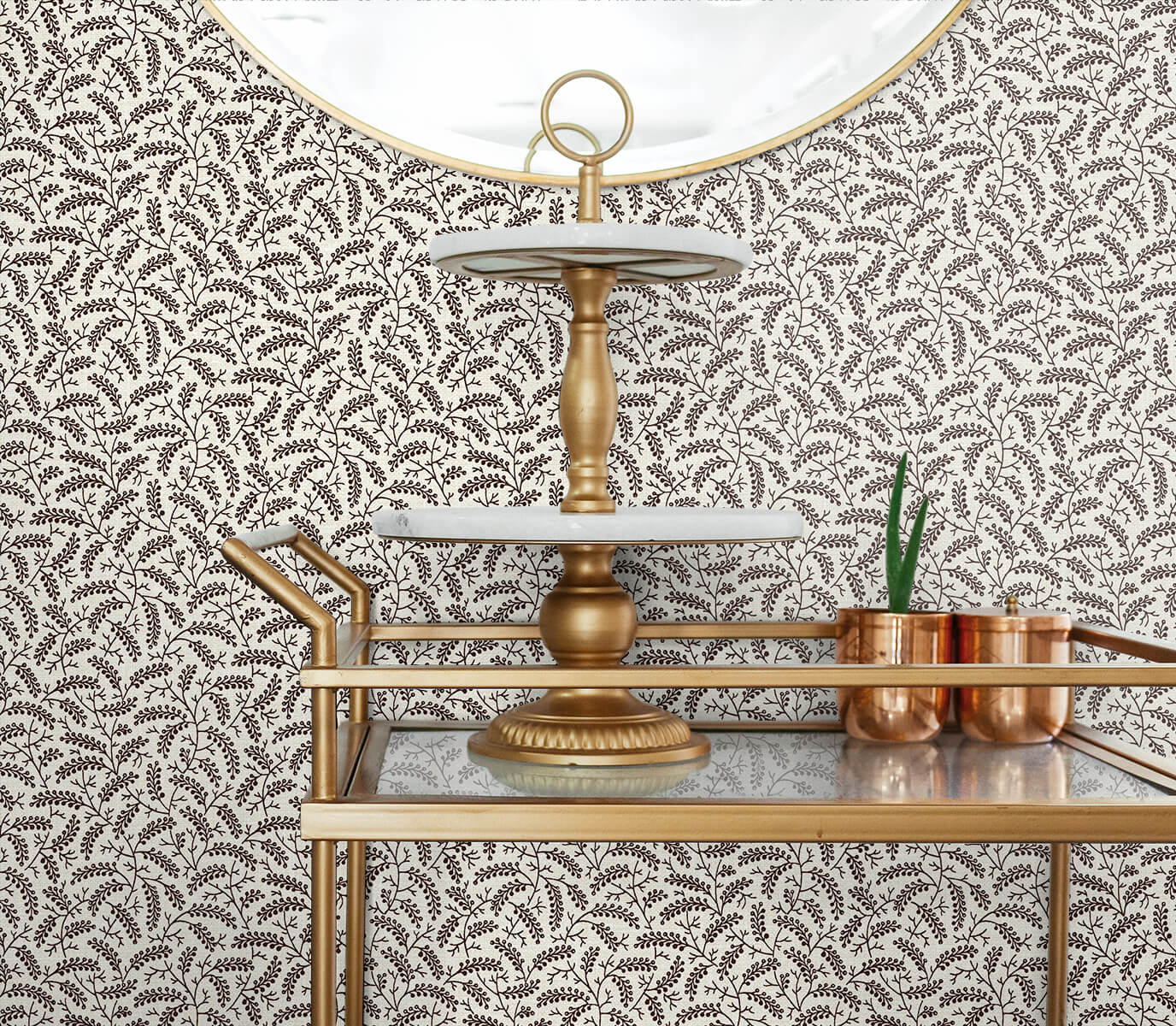 Seabrook French Country Cossette Wallpaper - Hickory Smoke