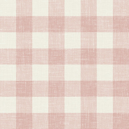 Seabrook French Country Bebe Gingham Wallpaper - Rustic Rouge